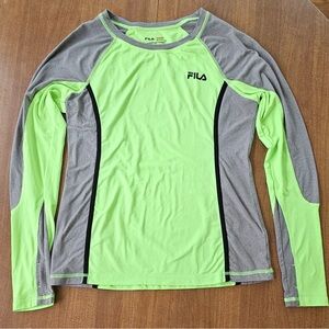 Fila Lime Green and Gray Women’s Running Top